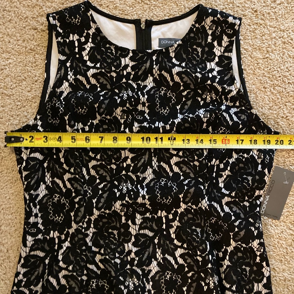 NWT: Donna Ricco black lace sleeveless dress, size 14 - Picture 10 of 12